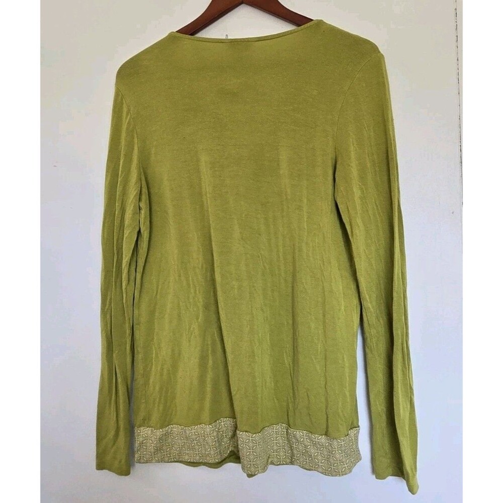 Vintage Banana Republic Shirt Womens M Top Green Y2K Peasant Boho V Neck Tunic - Picture 5 of 7